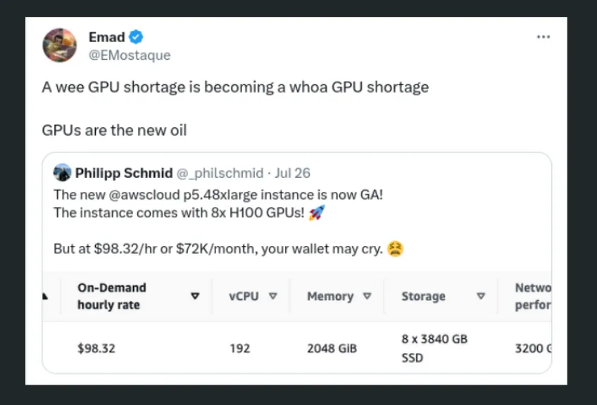GPU is the new oil Tweet