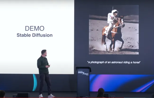 Stable Diffusion image of an astronaut riding a horse