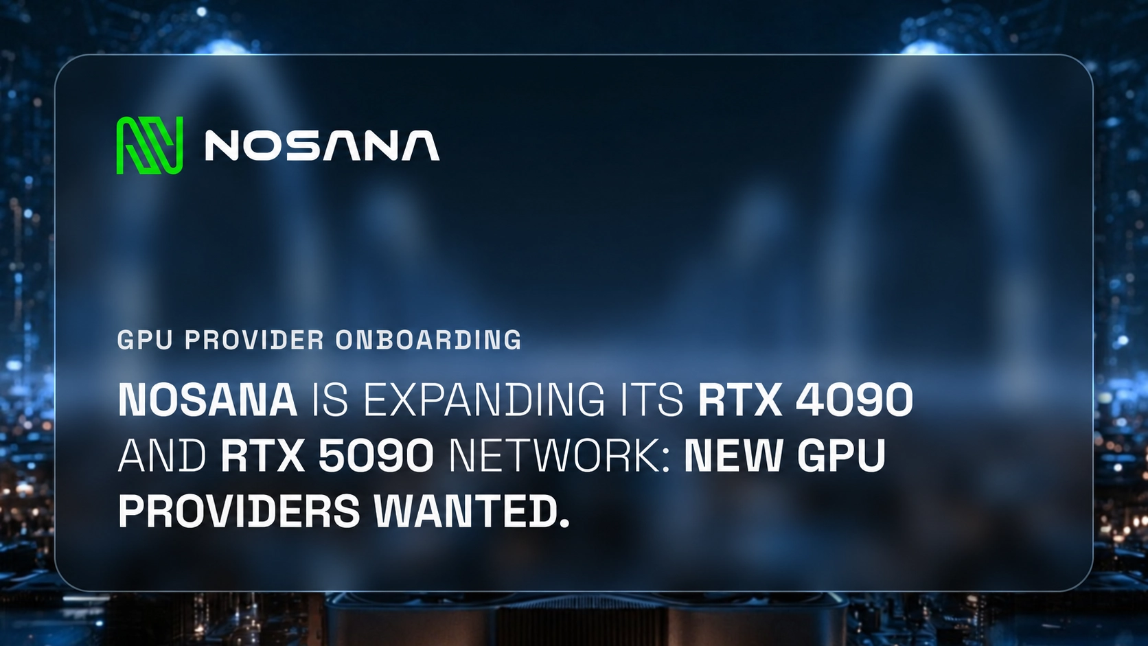 Your RTX 4090 or RTX 5090 Is in Demand. Power AI and Earn on Nosana